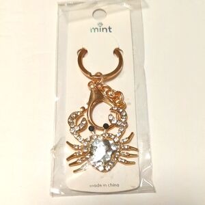 Crab & Gemstone Keychain Bag Charm